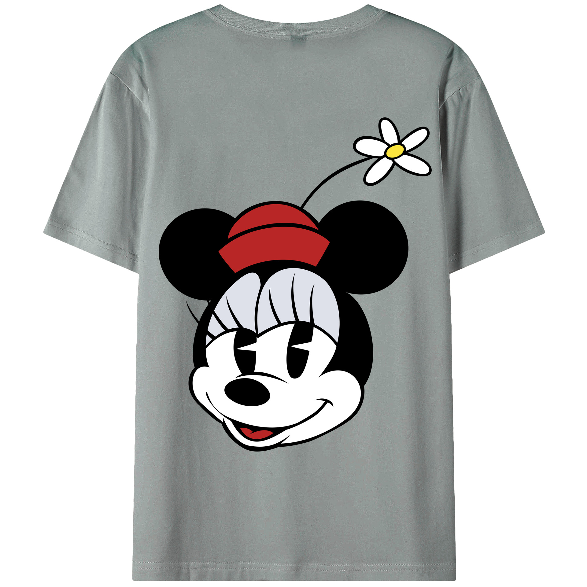 ミッキーマウス Mickey Mouse 綿100％ メンズ半袖Tシャツ（バックプリント） 通気性